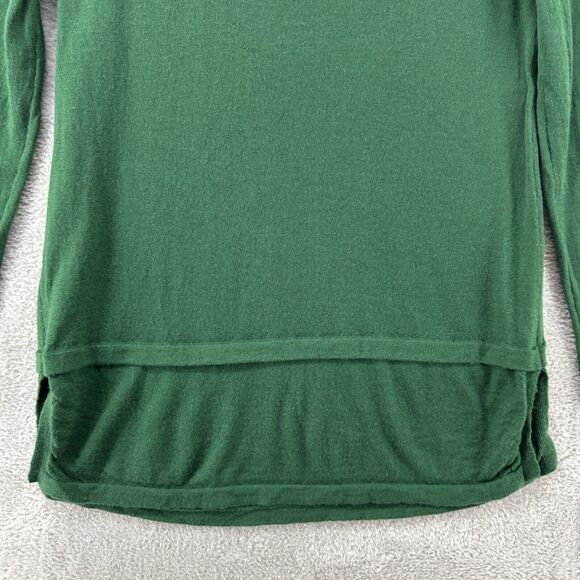 J Jill Sweater Women SP Green Knit Merino Wool Washable Tunic Crew Neck - Picture 9 of 14